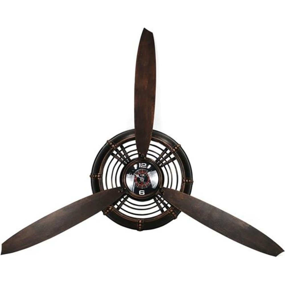 Vintage Airplane Propeller Wall Decor, Aviation Decor, Metal. Bronze